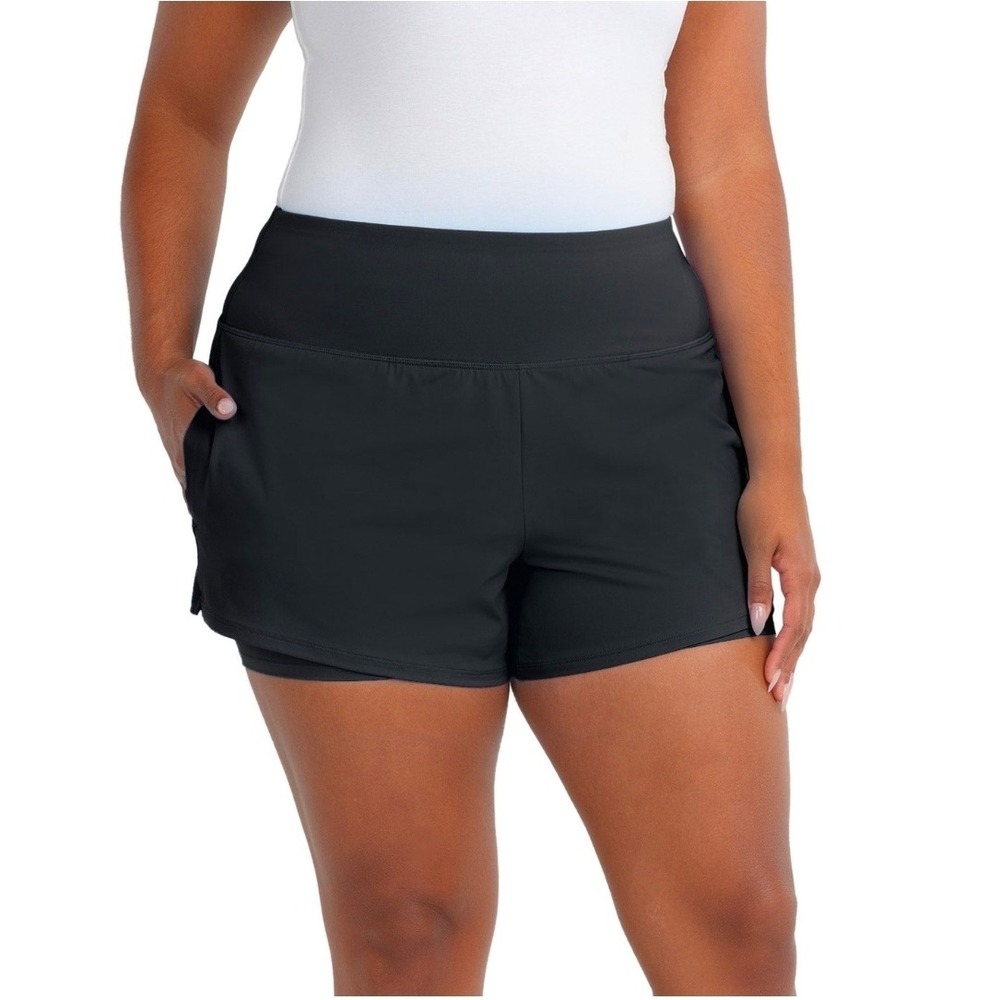 Spyder Active Womens Black 2-in-1 Running Shorts XL Pockets 1957134 NWT